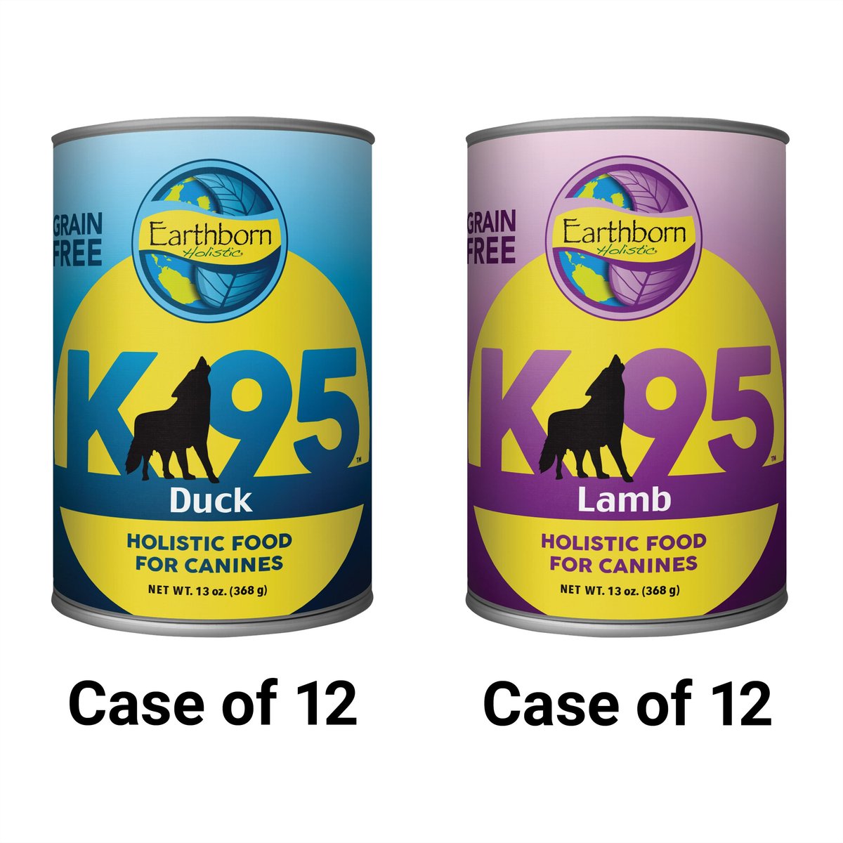 Earthborn Holistic K95 Duck Recipe + K95 Lamb Recipe Grain-Free Canned Dog Food