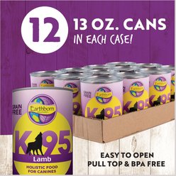 Earthborn Holistic K95 Lamb Recipe Grain-Free Canned Dog Food, 13-oz can, bundle of 24 slide 2 of 7