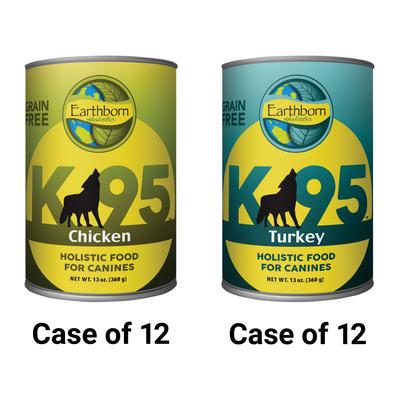 Show full view: Earthborn Holistic K95 Turkey Recipe + K95 Chicken Recipe Canned Dog Food slide 1 of 9