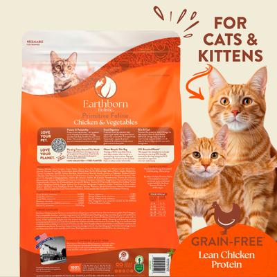 Show full view: Earthborn Holistic Primitive Feline Chicken & Vegetables Grain-Free Dry Cat Food, 12.5-lb slide 4 of 10