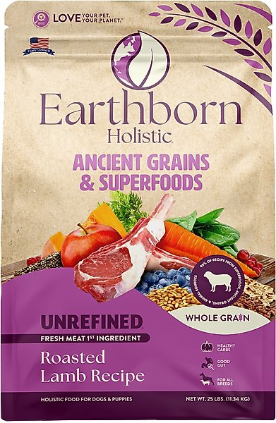 Earthborn Holistic Unrefined Roasted Lamb with Ancient Grains & Superfoods Dry Dog Food