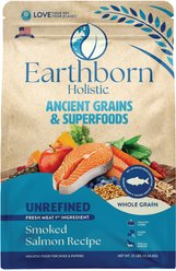 Earthborn Holistic Unrefined Smoked Salmon with Ancient Grains & Superfoods Dry Dog Food, 25-lb bag slide 2 of 8