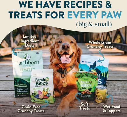 Show full view: Earthborn Holistic Venture Limited Ingredient Alaska Pollock Meal & Pumpkin Grain-Free Dry Dog Food, 4-lb bag slide 7 of 8