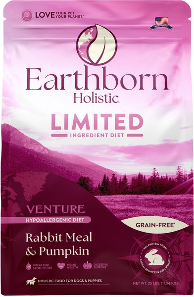 Earthborn Holistic Venture Limited ingredient Grain Free Rabbit Meal and Pumpkin Dry Dog Food