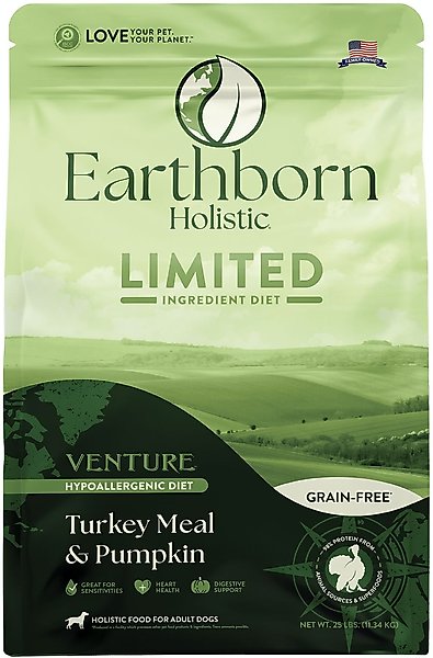 Earthborn Holistic Venture Limited Ingredient Grain Free Turkey Meal and Pumpkin Dry Dog Food