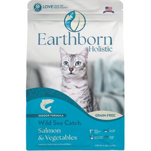 Earthborn Holistic Wild Sea Catch Salmon & Vegetables Grain-Free Dry Cat Food, 4-lb
