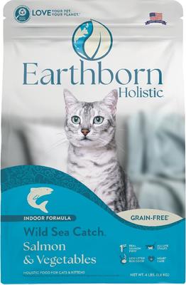 Show full view: Earthborn Holistic Wild Sea Catch Salmon & Vegetables Grain-Free Dry Cat Food, 4-lb slide 1 of 10