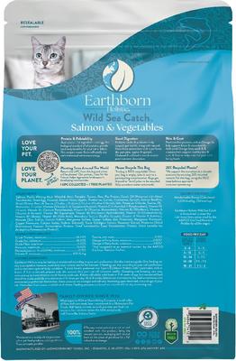 Show full view: Earthborn Holistic Wild Sea Catch Salmon & Vegetables Grain-Free Dry Cat Food, 4-lb slide 3 of 10