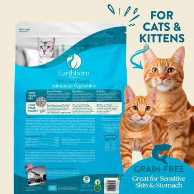 Show full view: Earthborn Holistic Wild Sea Catch Salmon & Vegetables Grain-Free Dry Cat Food, 4-lb slide 4 of 10