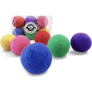 Earthtone Solutions Felted Wool Ball Cat Toys, 6 count
