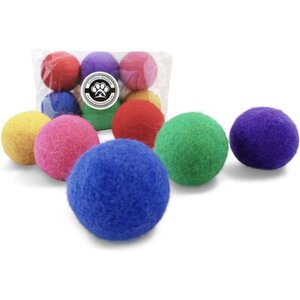 Earthtone Solutions Felted Wool Ball Cat Toys, 6 count