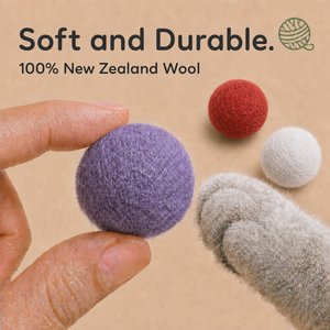 Earthtone Solutions Felted Wool Cat Ball Toy, 6 count