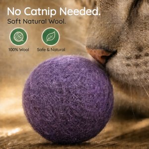 Earthtone Solutions Felted Wool Cat Ball Toy, 6 count