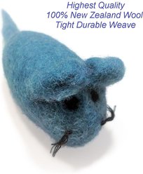 Earthtone Solutions Felted Wool Cat Mouse Toys, 3-pack, Blue & White & Pink slide 2 of 4