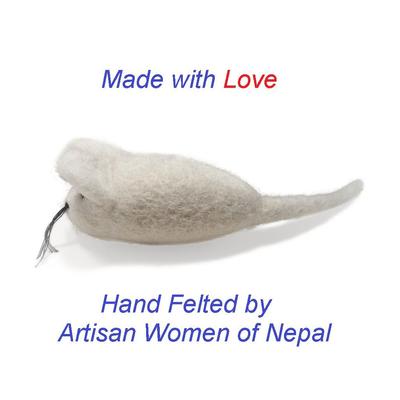 Show full view: Earthtone Solutions Felted Wool Cat Mouse Toys, 3-pack, Blue & White & Pink slide 3 of 6