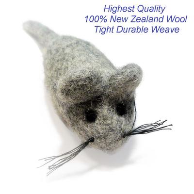 Show full view: Earthtone Solutions Felted Wool Cat Mouse Toys, 3-pack, Grey slide 2 of 6