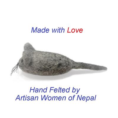 Show full view: Earthtone Solutions Felted Wool Cat Mouse Toys, 3-pack, Grey slide 3 of 6