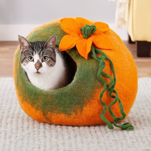 Earthtone Solutions Emerald Haven Felted Wool Cat Cave Bed