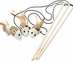 Earthtone Solutions Sisal Wand Mouse Teaser Cat Toy, 3 count slide 1 of 6
