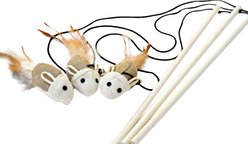 Earthtone Solutions Sisal Wand Mouse Teaser Cat Toy, 3 count
