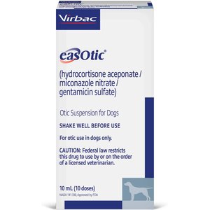 Easotic (hydrocortisone aceponate, miconazole nitrate, gentamicin sulfate) Otic Suspension for Dogs, 10-mL