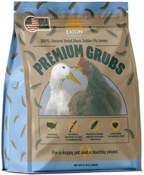 Eaton Pet & Pasture Premium Grubs USA Grown Dried Black Soldier Fly Larvae Chicken Treats, 5-lb bag