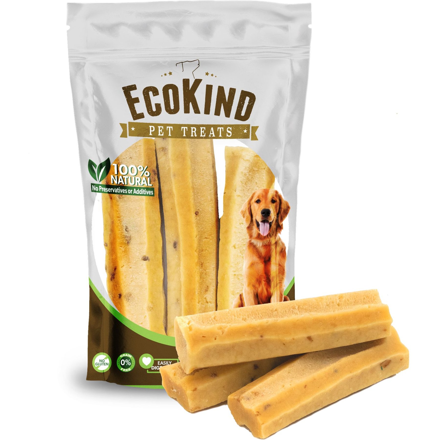 EcoKind Gold Bacon Flavored Yak Chews Dog Treat, Large, 3 count