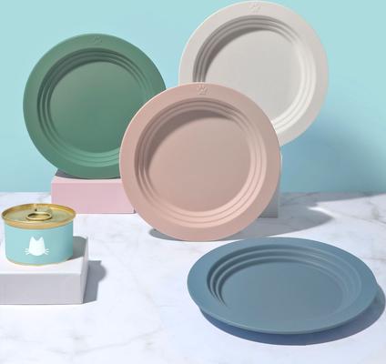 Show full view: EcoLeo Anti Whisker Fatigue Shallow Non-Skid Silicone Tilted Dog & Cat Bowl Small, Gray slide 6 of 9