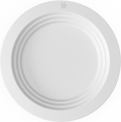 Show full view: EcoLeo Anti Whisker Fatigue Shallow Non-Skid Silicone Tilted Dog & Cat Bowl Small, Soft White slide 9 of 10