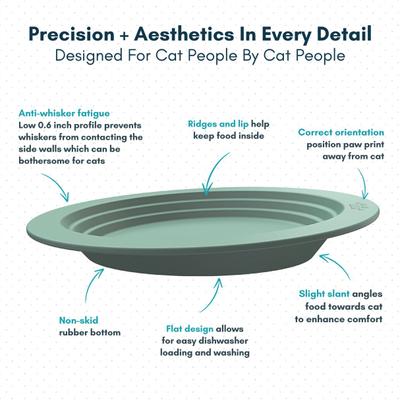 Show full view: EcoLeo Anti Whisker Fatigue Shallow Non-Skid Silicone Tilted Dog & Cat Bowl Small, Soft White slide 5 of 10