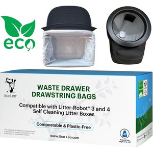 EcoLeo Automatic Litter-Robot Compatible & Compostable with Drawstrings Cat Litter Box Liners, 40 count