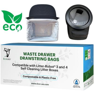 Show full view: EcoLeo Automatic Litter-Robot Compatible & Compostable with Drawstrings Cat Litter Box Liners, 40 count slide 1 of 6