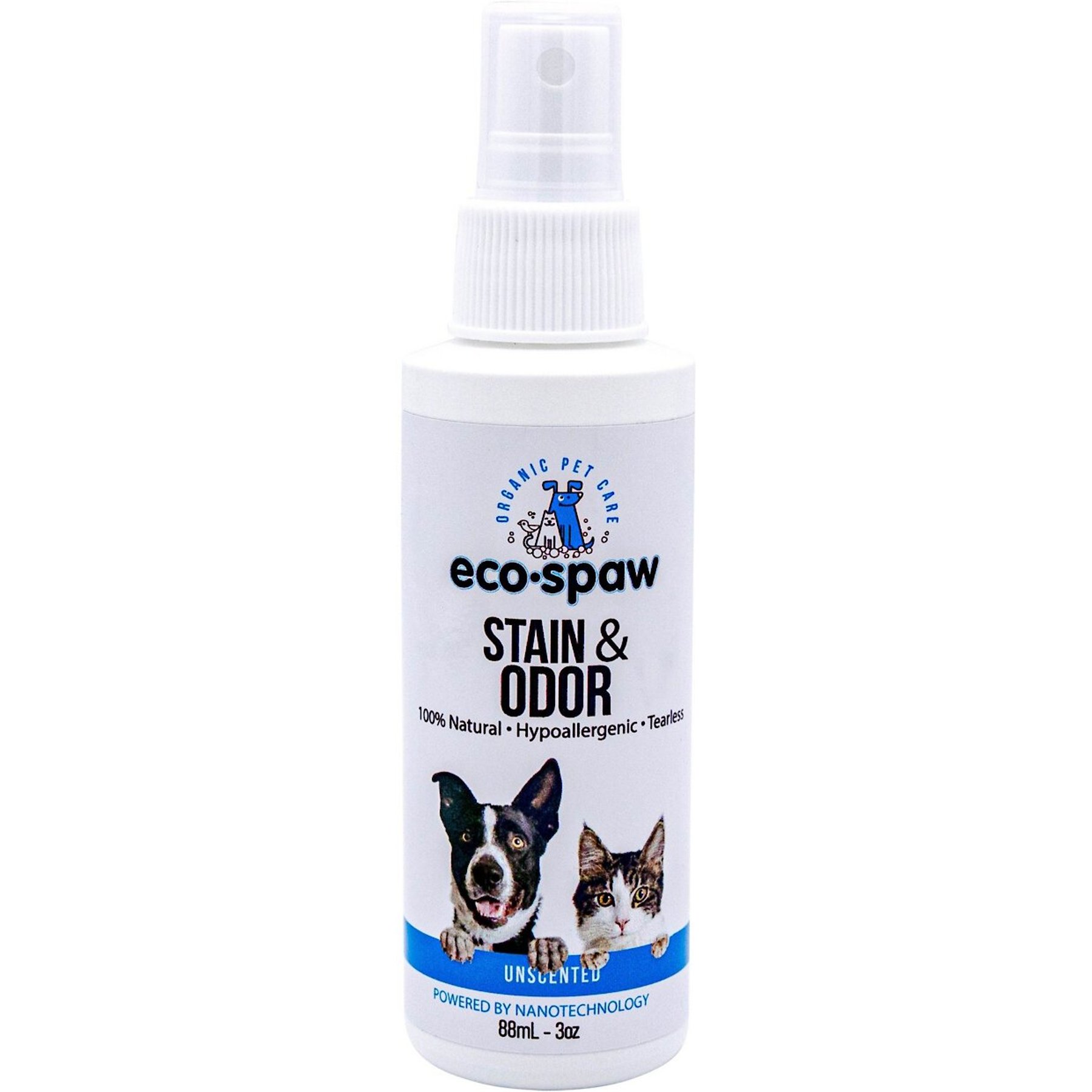 EcoSpaw Stain & Odor Unscented Dog & Cat Cleaner, 3-oz bottle