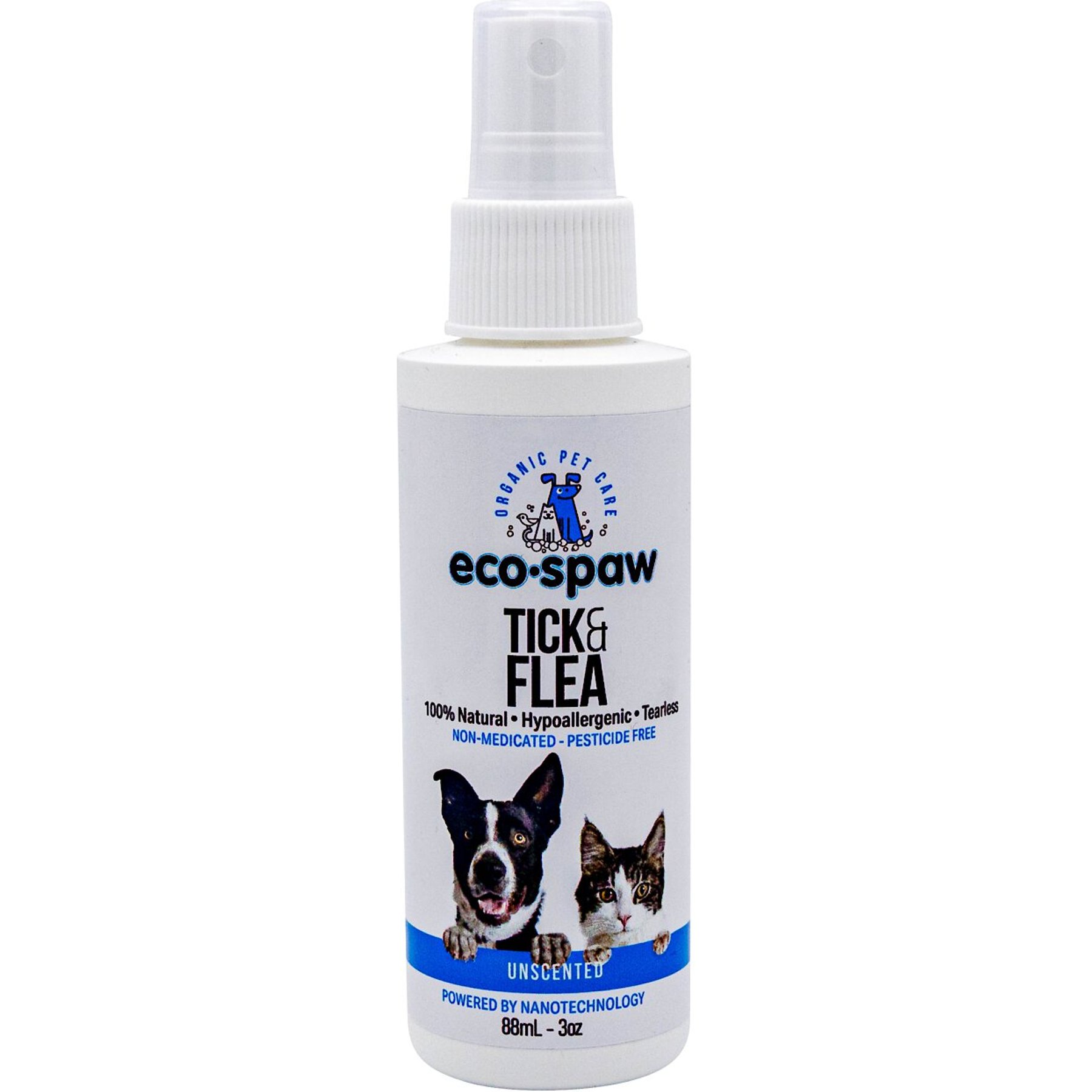 EcoSpaw Unscented Flea & Tick Dog & Cat Spray, 3-fl oz bottle