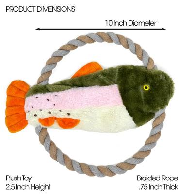 Show full view: Eddie Bauer 10-in Rope Toy with Fish Plush Dog Toy, Green/White slide 3 of 5