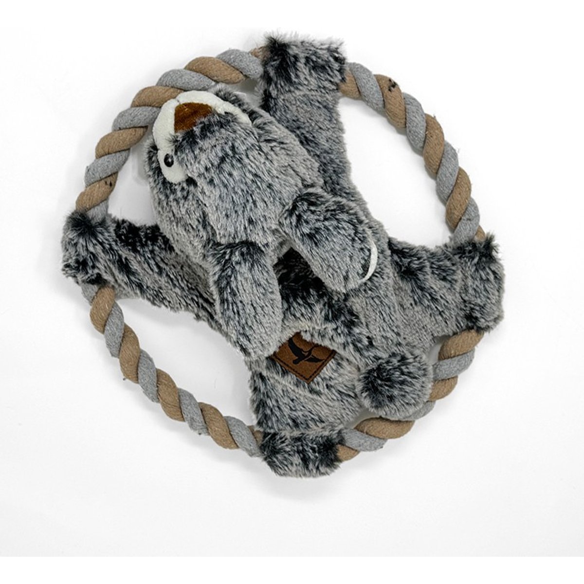 Eddie Bauer 10-in Rope Toy with Rabbit Plush Dog Toy, Grey