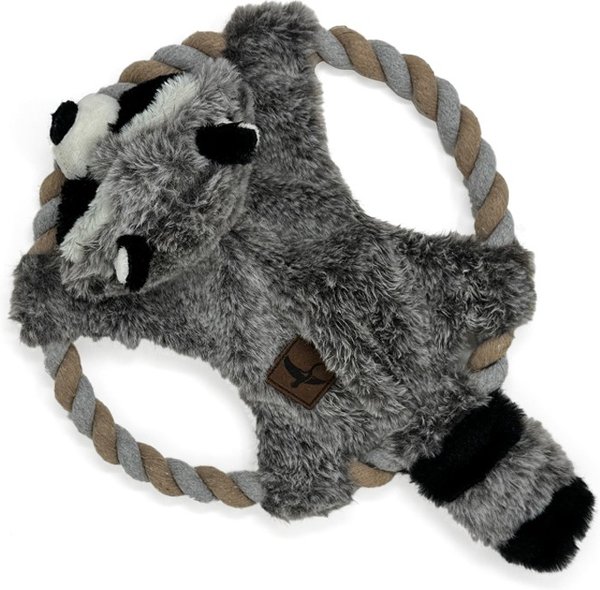 Show full view: Eddie Bauer 10-in Rope Toy with Raccoon Plush Dog Toy, Grey/White slide 1 of 5