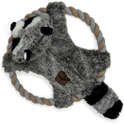 Eddie Bauer Eddie Bauer 10-in Rope Toy with Raccoon Plush Dog Toy, Grey/White
