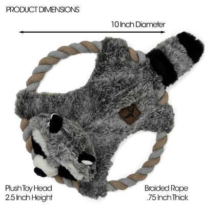 Show full view: Eddie Bauer 10-in Rope Toy with Raccoon Plush Dog Toy, Grey/White slide 3 of 5