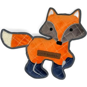 Eddie Bauer 11-in Fox Squeak & Crinkle Plush Dog Toy, Orange