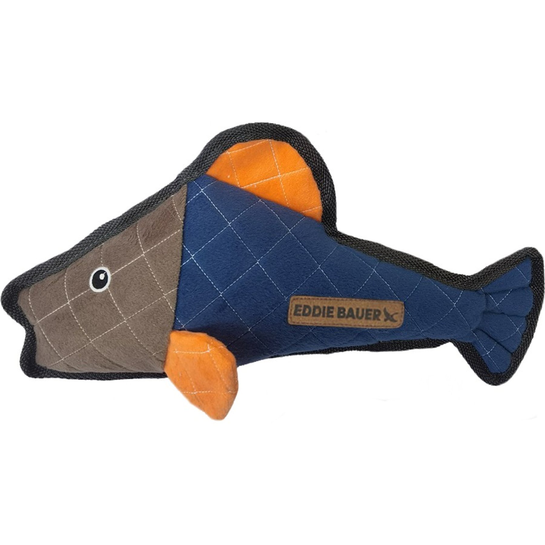 Eddie Bauer 14-in Fish Squeak & Crinkle Plush Dog Toy, Blue