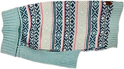 Eddie Bauer Camano Fair Isle Dog Sweater, Aqua & Pink, Large slide 2 of 5