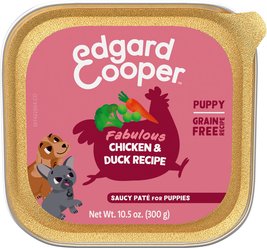 Edgard & Cooper Puppy Grain-Free Chicken & Duck Flavored Wet Dog Food, 10.5-oz cup, case of 18