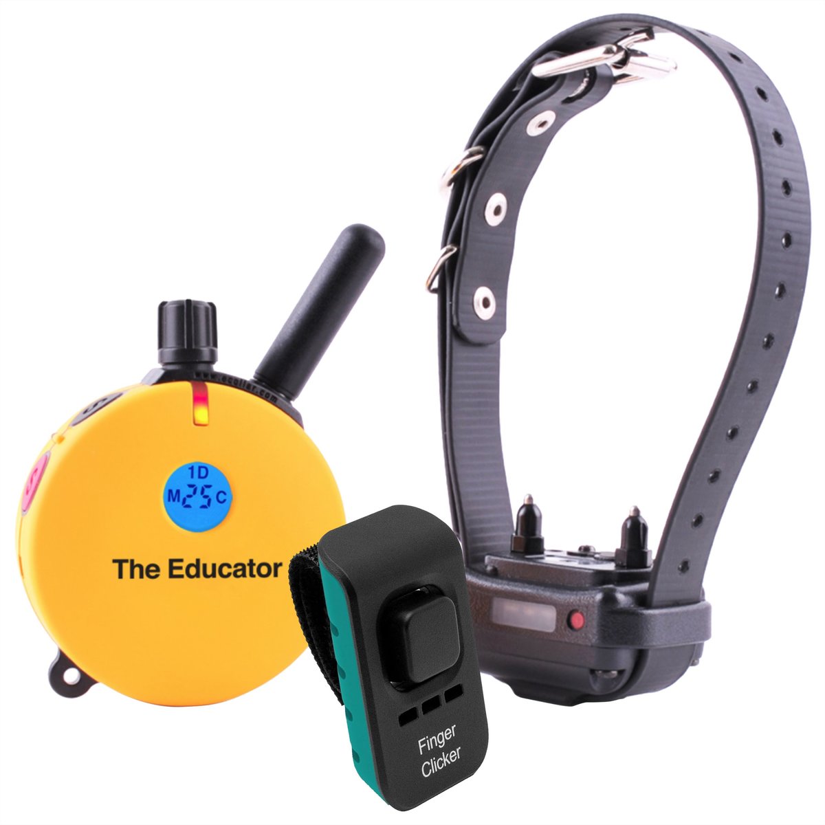 Educator By E-Collar Technologies 3/4 Mile Range Collar + FC-100 Finger Clicker Dog Training Clicker