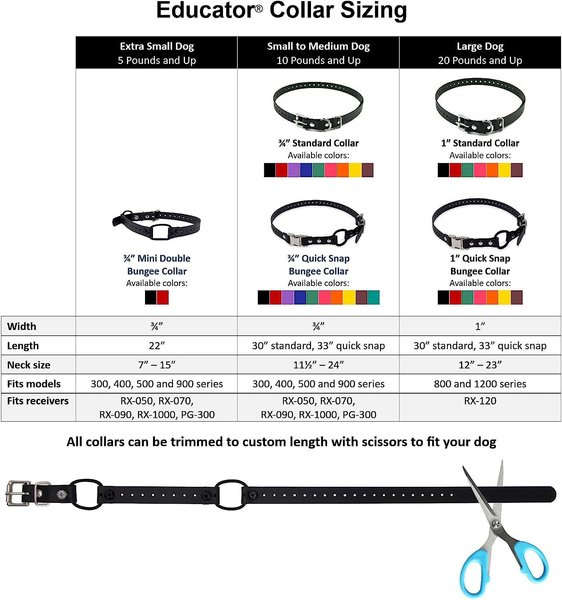 Educator By E-Collar Technologies Educator Quick Snap Bungee Dog Collar