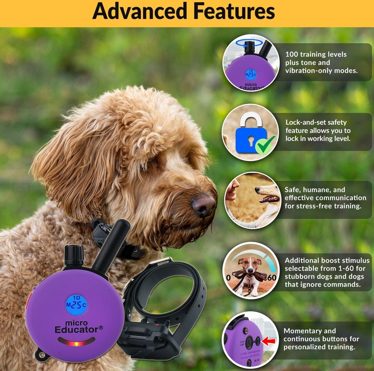 Educator By E-Collar Technologies Micro Educator 1/3 Mile Range Waterproof Dog Training Collar