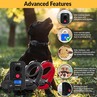 Show full view: Educator FE-562B with Finger Button 2 Dog Remote Training System, Black slide 2 of 6