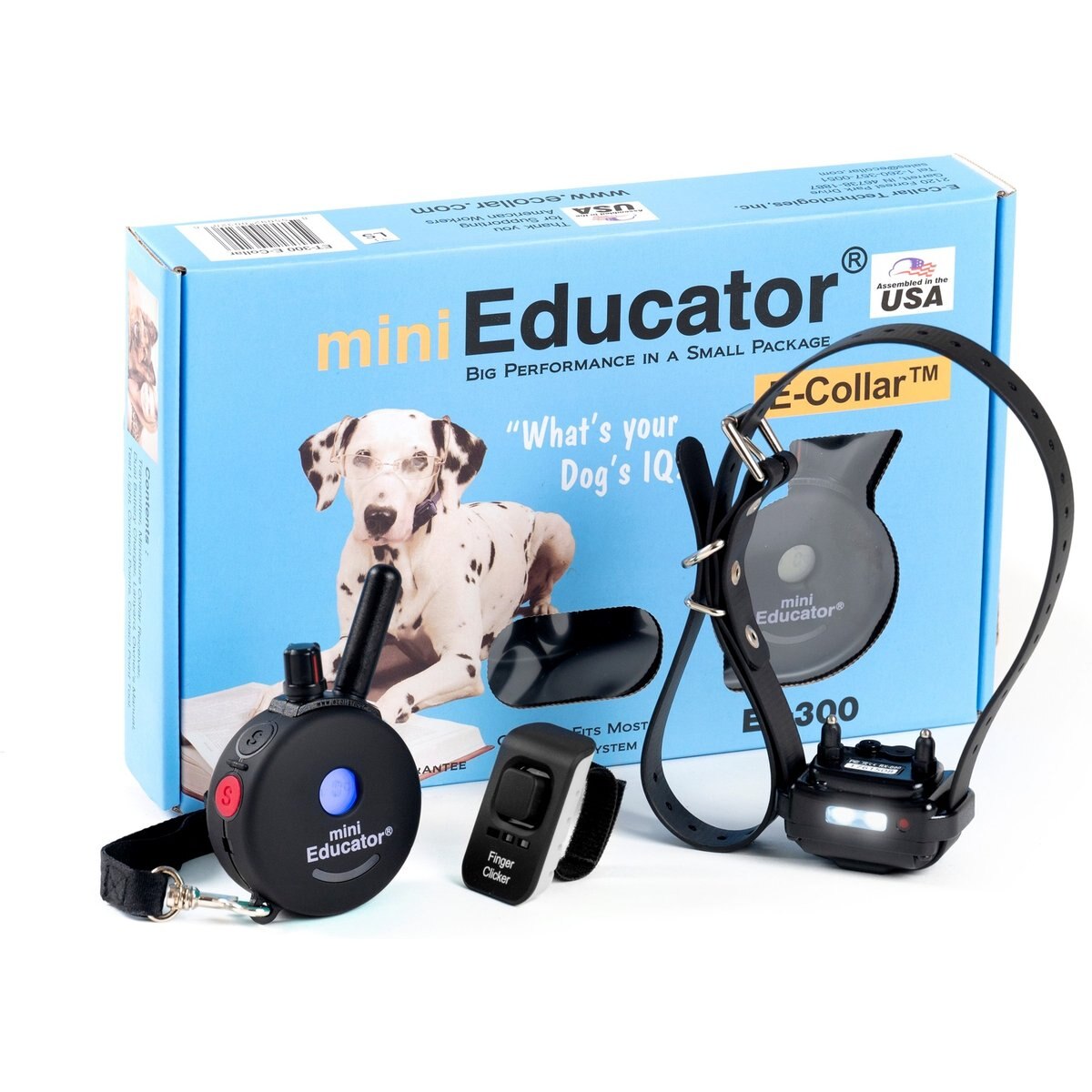 Educator Mini Educator 1/2 Mile Waterproof Remote Training Dog Collar with Premium Finger Clicker Trainer, Small/Medium: 5 to 22.5-in neck, 3/4-in wide, Black