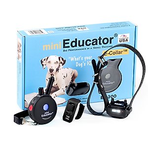 Educator Mini Educator 1/2 Mile Waterproof Remote Training Dog Collar with Premium Finger Clicker Trainer, Small/Medium: 5 to 22.5-in neck, 3/4-in wide, Black