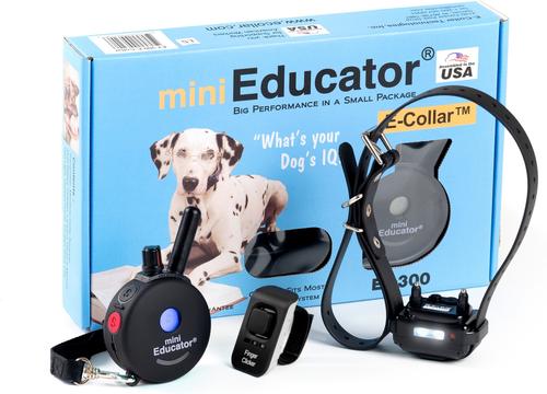 Show full view: Educator Mini Educator 1/2 Mile Waterproof Remote Training Dog Collar with Premium Finger Clicker Trainer, Small/Medium: 5 to 22.5-in neck, 3/4-in wide, Black slide 1 of 9